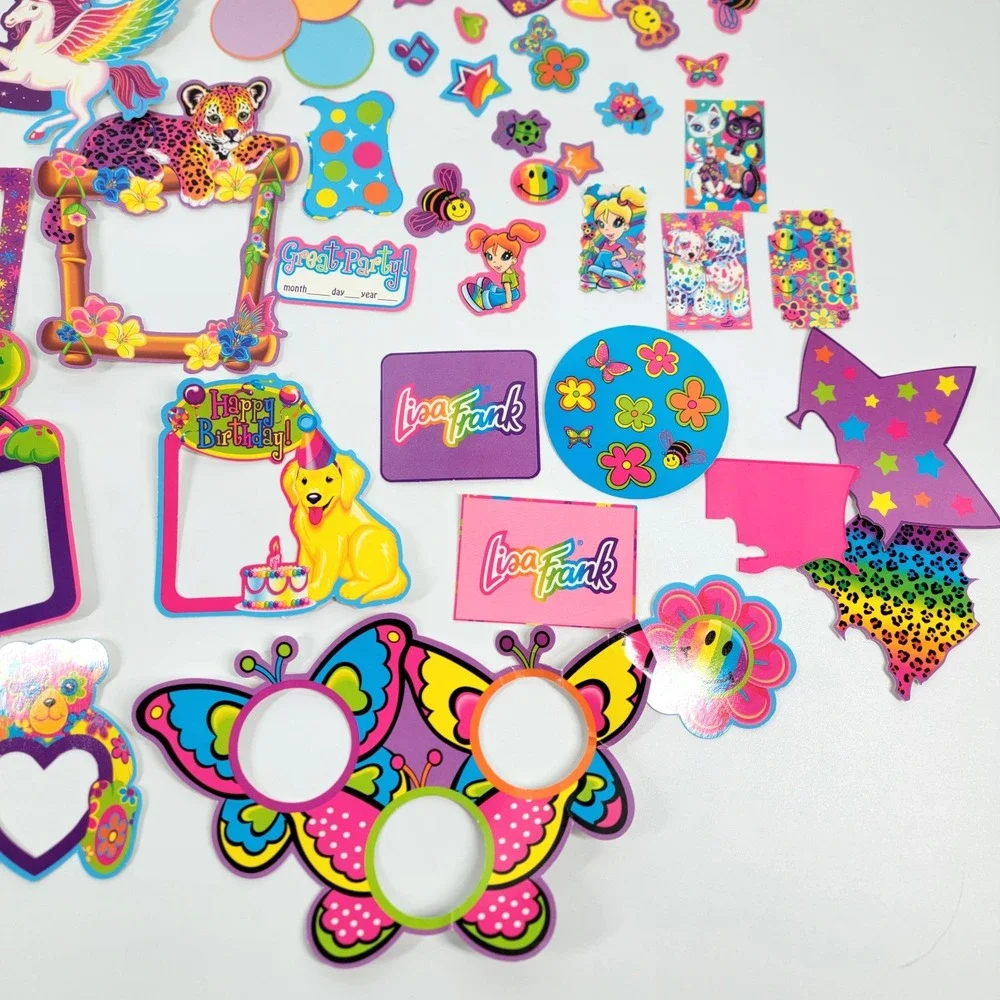 Huge Lisa‎ Frank Vintage Y2K Lot Cardboard Picture Frames Stickers Scrapbook